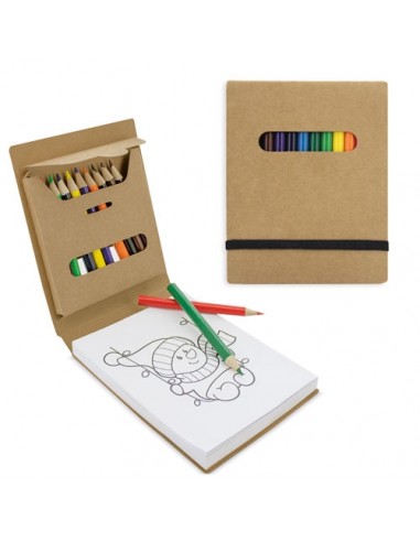 Libreta de colorear con cajita 12 colores