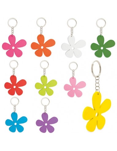 Llavero de madera Happy Flower (1 pack 10 uds)