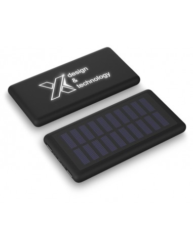Batería externa solar con logotipo retroiluminado