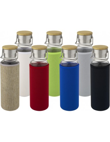 Botella de vidrio con funda de neopreno 